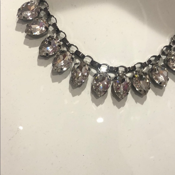 Clear Crystal Dark Rhodium With Open Links Chain - Picture 5 of 5